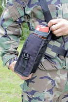 Тактичний термочехол підсумок для пляшки та фляги військовий Molle чорний - зображення 2