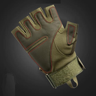 Военные перчатки без пальцев с защитой костяшек ReFire Gear М хаки - изображение 4