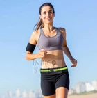 Сумка на пояс для бега Runbag пояс-сумка унисекс на 2 отделения эластичная зеленая