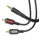 Кабель BOROFONE BL11 AUX cable 3.5mm на 2 RCA (1.5M) Чорний