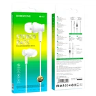 Дротові навушники 3.5mm Borofone BM67 Stereo Bass вакумні з мікрофоном 1.2m White управление одной кнопкой, материал изготовления: ABS, высокоэластичный TPE