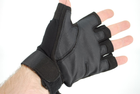 Тактичні рукавички без пальців з карбоновими накладками 9068_XL_Black - зображення 4