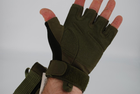 Тактичні рукавички без пальців з гумовими накладками 9062_XL_Olive - зображення 7