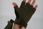 Тактичні рукавички без пальців з гумовими накладками 9062_M_Olive - зображення 7