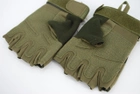 Тактичні рукавички без пальців з гумовими накладками 9062_M_Olive - зображення 8