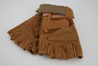 Тактичні рукавички без пальців з гумовими накладками 9062_ХL_Beige - зображення 3