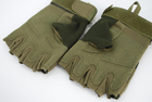Тактичні рукавички без пальців з гумовими накладками 9062_L_Olive - зображення 8