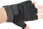 Тактичні рукавички без пальців з гумовими накладками 9062_XL_Black - зображення 1