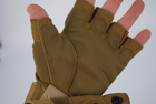Тактичні рукавички без пальців з карбоновими накладками 9068_M_Beige - зображення 2