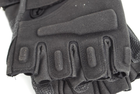Тактичні рукавички без пальців з гумовими накладками 9062_M_Black - зображення 8