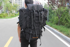 Рюкзак штурмовой армейский дорожный для кемпинга черный 80 литров - изображение 4