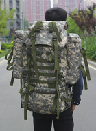 Рюкзак штурмовой армейский дорожный для кемпинга камуфляжный пиксель серый 80 литров - изображение 7