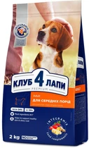Сухой корм для взрослых собак Клуб 4 лапы Премиум для средних пород