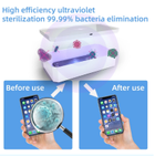 Портативний переносний ультрафіолетовий стерилізатор із дзеркалом та функцією бездротової зарядки рожевий UVC-LED - зображення 3