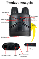 Комплект Цифровой бинокль ночного видения Hunter H4000NV Nightvision ночной визор с фото и видео съемкой Черный + Монокуляр Bushnell 8KM-16x52 Ultra HD ударопрочный - изображение 7