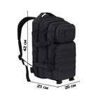 Тактический рюкзак 20 л Черный MIL-TEC Assault Small 20L Black с системой MOLLE Военный Рюкзак Армейский Штурмовой Водоотталкивающий - изображение 2