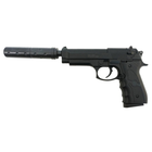 Страйкбольный пистолет Galaxy Beretta 92 с глушителем пластиковый - изображение 3