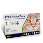 Капли Zoetis Stronghold Plus на холке противопаразитарные от блох и клещей для кошек 5-10 кг, 0,5 мл х 3 пипетки 60 мг 10020781