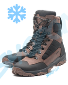Берці зимові черевики тактичні чоловічі, туфлі тактичні чоловічі берці зимові, натуральна шкіра, розмір 37, Bounce ar. WE-OI-2037, колір коричневий - зображення 1
