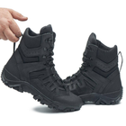 Берці зимові черевики тактичні чоловічі, туфлі тактичні чоловічі берці зимові, натуральна шкіра, розмір 39, Bounce ar. KG-FB-2039, колір чорний - зображення 3