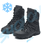 Берці зимові черевики тактичні чоловічі, туфлі тактичні чоловічі берці зимові, натуральна шкіра, розмір 45, Bounce ar. KG-FB-2045, колір чорний - зображення 1