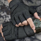 Перчатки тактические без пальцев Перчатки тактические беспалые Размер XL Черный 1224 - изображение 3