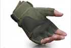 Перчатки тактические без пальцев Перчатки тактические беспалые Размер L Зеленый (олива) - изображение 2