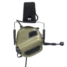 Тактичиские активные наушники Earmor M32 mod3 для стрельбы, защитные c микрофоном от Оpsmen - Зеленый - изображение 4