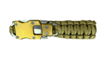Браслет выживания из паракорда, метал. замок, нож, плетение Кобра, цвет олива светлая - изображение 3