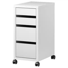 Тумба з ящиками на колесах ІКЕА МИККЕ білий, 35x75 см 902.130.78