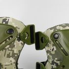 Універсальний військовий Комплект наколінники + налокітники тактичні для армії ЗСУ, ударостійкий захисний швидкознімний набір Камуфляж піксель - зображення 3