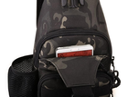 Армійська нагрудна сумка рюкзак з портом USB Захисник 128-BC чорний камуфляж - зображення 5