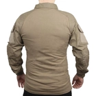 Тактическая рубашка Lesko A655 Sand Khaki 3XL тренировочная хлопковая рубашка с липучками на рукавах TK_1583 - изображение 3