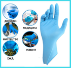 Перчатки нитриловые Medicom SafeTouch® Slim Blue текстурированные без пудры голубые размер M (4,2 г) - изображение 3