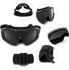Военные тактическая маска-очки (Армейские Черные) сменными линзами - изображение 5