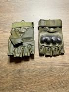 Тактические перчатки беспалые XL Зеленые (OL-BN) - изображение 1
