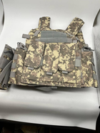 Жилет тактичний плитоноска MOLLE сірий піксель військова армійська - зображення 6