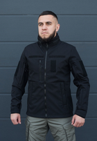 Куртка тактическая на молнии с капюшоном soft shell XL garpun black - изображение 1