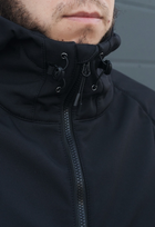 Куртка тактическая на молнии с капюшоном soft shell S oborona black - изображение 7