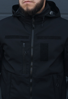 Куртка тактична на блискавці з капюшоном soft shell M garpun black - зображення 7