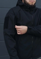 Куртка тактическая на молнии с капюшоном soft shell S oborona black - изображение 9
