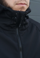Куртка тактична на блискавці з капюшоном soft shell XXL oborona black - зображення 7