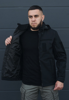 Куртка тактична на блискавці з капюшоном soft shell S garpun black - зображення 3