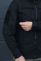 Куртка тактична на блискавці з капюшоном soft shell L garpun black - зображення 6