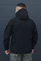 Куртка тактическая на молнии с капюшоном soft shell M oborona black - изображение 6