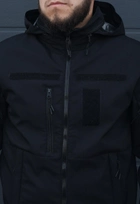 Куртка тактична на блискавці з капюшоном soft shell XXL garpun black - зображення 7