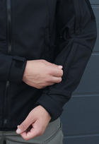 Куртка тактическая на молнии с капюшоном soft shell XS oborona black - изображение 10