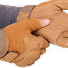 Тактичні рукавички з відкритими пальцями Zelart 8811 розмір L Khaki - зображення 5