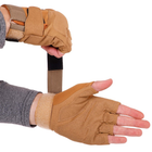 Тактичні рукавички з відкритими пальцями Zelart Blackhawk 4380 розмір XL Khaki - зображення 5