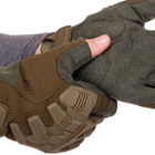 Перчатки тактические с открытыми пальцами Zelart 8808 размер M Olive - изображение 3
